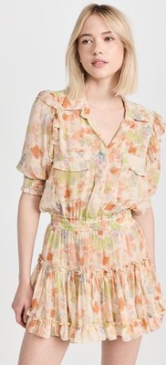 Misa Amelie Pastel Floral Mini Dress size small