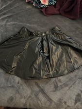 SHEIN MOD Faux Leather Flared Mini Skirt