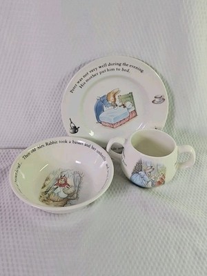 Vintage Wedgwood Peter Rabbit Nursery Set Beatrix Potter Design Made In England