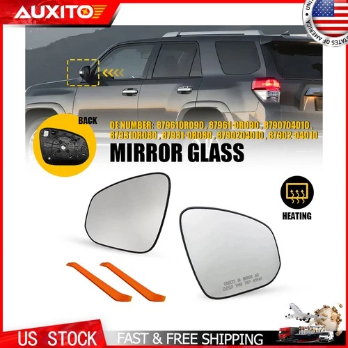 Driver Passenger Heated Mirror Glass For Toyota 4Runner 2013-2017 RAV4 2013-2018
