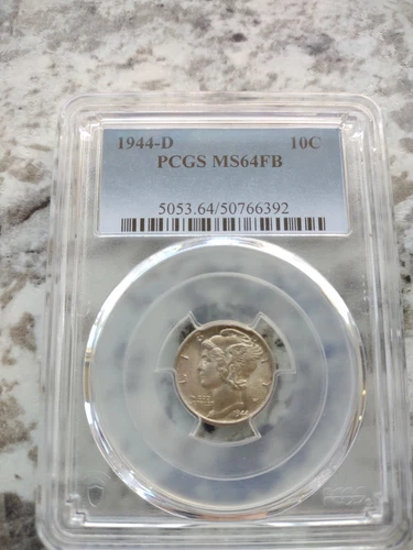 1944-D MS64FB PCGS Blue Label Mercury Dime - Picture 2 of 4