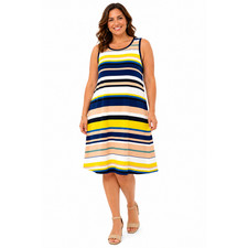 Ann Taylor Loft Sleeveless Knit Stretch Knee Length Casual Summer Dress sz XL