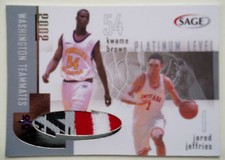 2002 SAGE JARED JEFFRIES KWAME BROWN Dual Patch RC Rare SP #/10