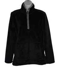 Eastern Mountain Sports Black Fleece 1/4 zip Sweatshirt Jacket Hiking women M