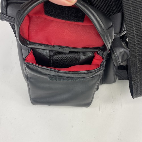 Ambico Black Shoulder Strap Camera Bag Case Leather Adjustable Compartments - Picture 7 of 11