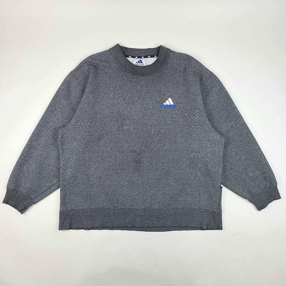 Vintage Adidas Crewneck Mens Large Gray Sweatshirt 90s Oversized