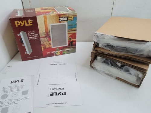 Pyle In-Wall Speaker System Pair White Rectangular 200-Watt Mid-Bass Tweeter New - Picture 11 of 13