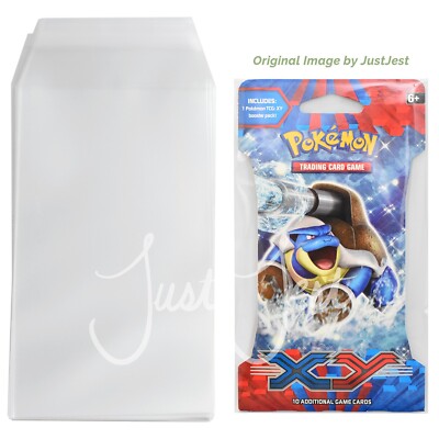 Pokemon Sleeved Booster Pack Protective Sleeves - x50 Self Sealing Clear View