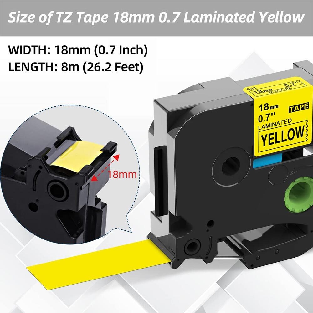 GREENCYCLE TZ-641 TZe-641 Compatible Label Tape 18mm for Brother