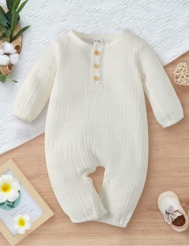 Newborn Infant Baby Boy Girl Kids Cotton Romper Jumpsuit Bodysuit 3-6 MONTHS NEW - Picture 2 of 6
