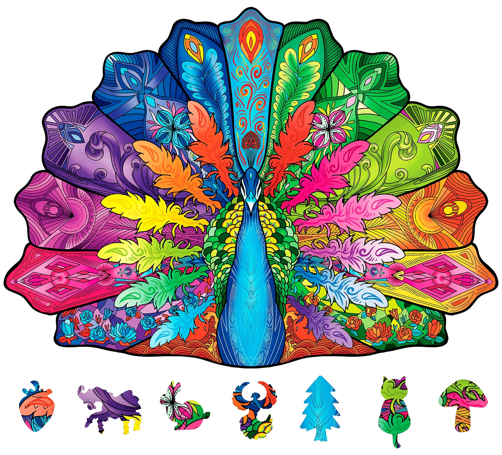 NATITI Wooden Puzzles for Adults Peacock Puzzle 13.7'' x 10'' 136 Pieces Gift...