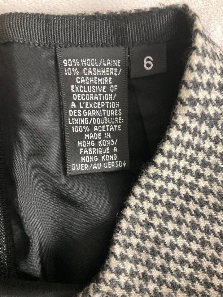 Dana Buchman Multicolor Houndstooth Pattern Striped Hem Pencil Skirt Size 6 - Image 4 of 4