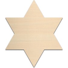 Star 6-Pointed Wood Cutout Shape Unfinished Various Size  Qty 1/8" Craft Hobby