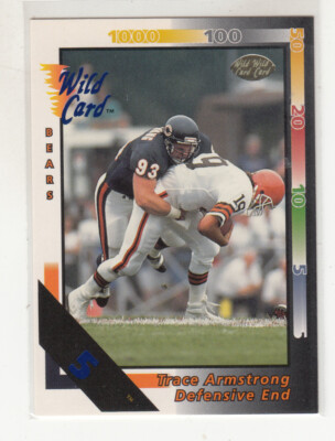 TRACE ARMSTRONG 1992 Wild Card NFL #140 Parallel 5 Stripe Chicago Bears Mint