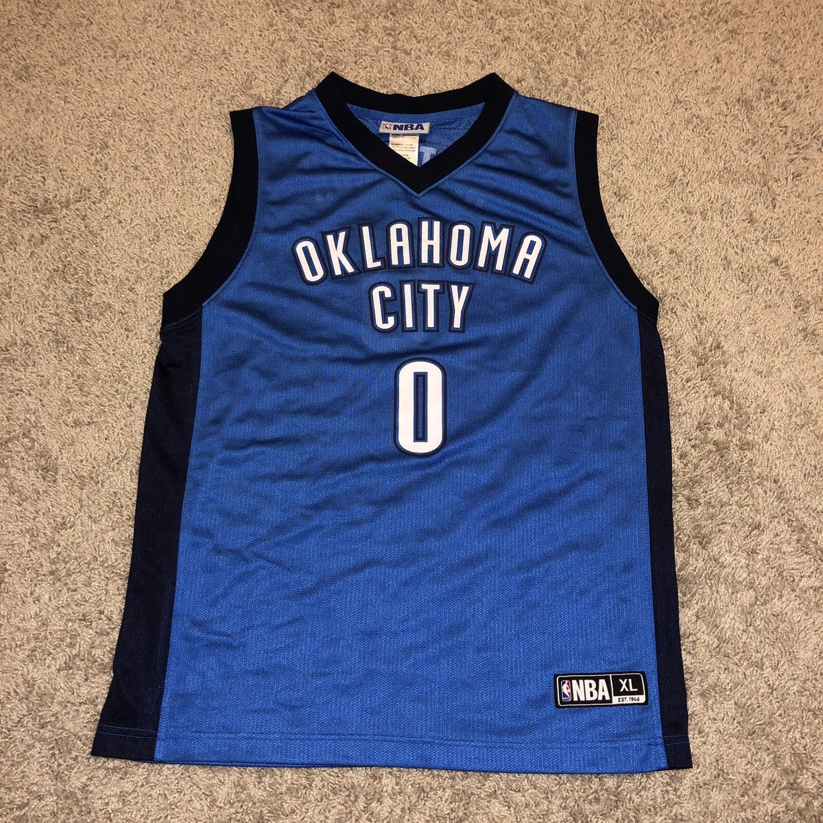 Oklahoma City Thunder Jersey Youth XL Blue 0 Russell Westbrook