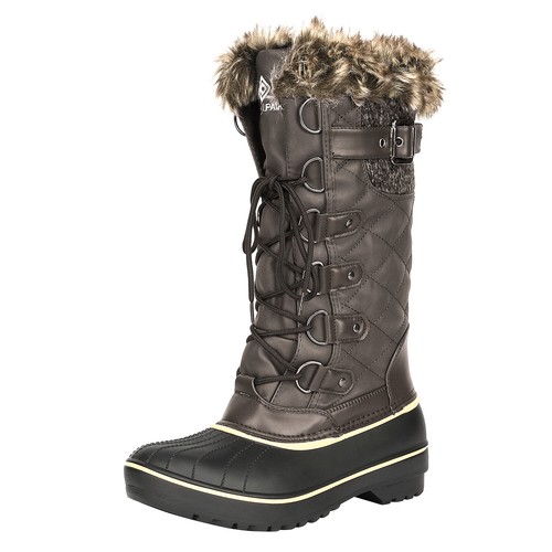 Women Faux Fur Lined Mid Calf Winter Snow Boots Fashion Knee High Boots 5-12 - Picture 16 of 25