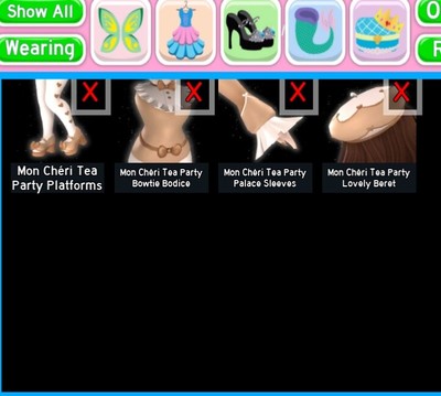 Mon Cheri Set   (Full Set) includes hat, shoes, torso and pants.