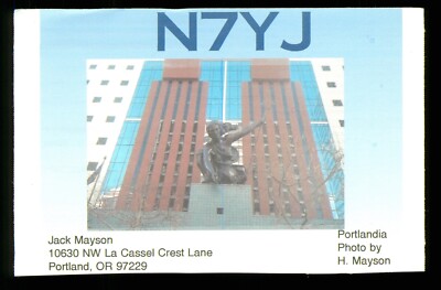 1 x QSL Karte Radio USA N7YJ Portland OR 2001 Jack Mayson   V749