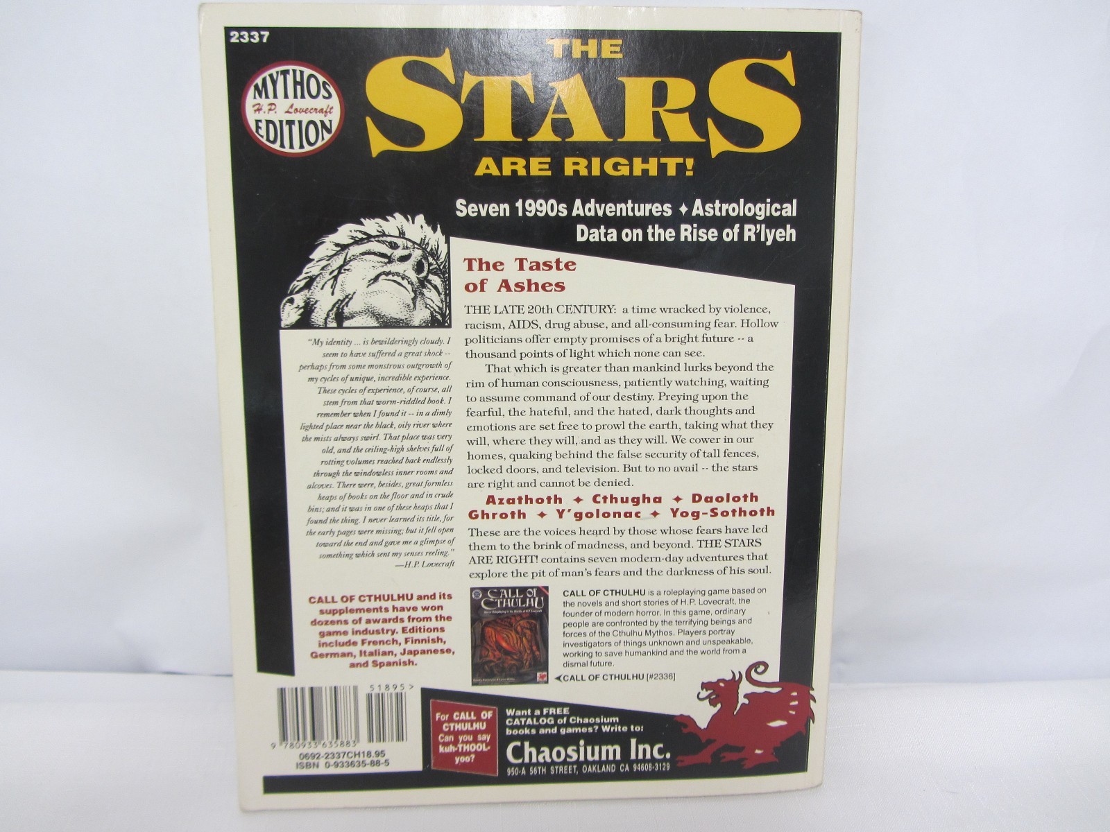 The Stars are Right! ~ Call of Cthulhu 1990's ~ Chaosium ~ 1992
