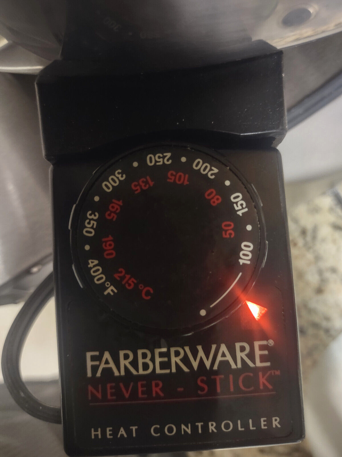 Vintage Faberware FSS300 Stainless Steel Electric Skillet Pan w/ lid  and probe