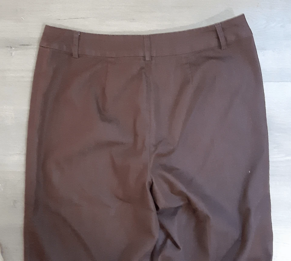 Pantology темно шоколадно-коричневый укороченные брюки с манжетами размер 14 хлопковая смесь - Изображение 2 из 2