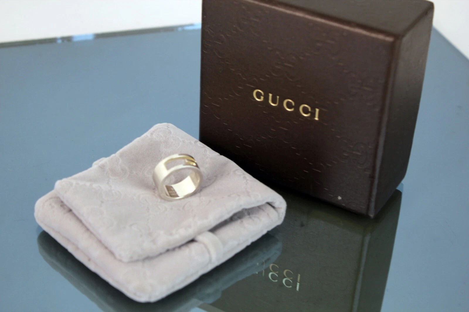 Bague doigt logo G sterling GUCCI 925 US 4,5 accessoires femmes bon