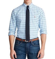 Ralph Lauren Mens 4XB Blue Plaid Classic Button Down Oxford Sport Shirt New wTag