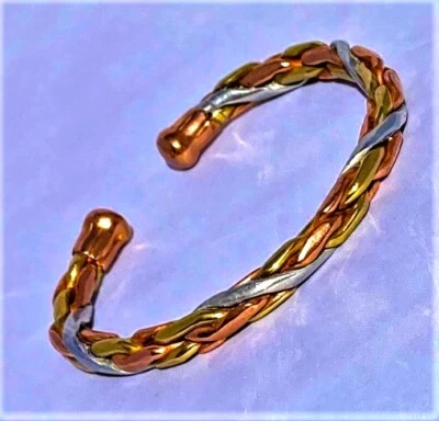 CLASSIC COPPER BRACELETS MAGNETIC Pure Copper 3 COLOUR ENTWINED Bracelet Arthritis M36 + Gift Options