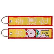 Maneki Neko Cat Figurine Good Luck Lucky Fortune Japan Japanese Key Tag Keychain