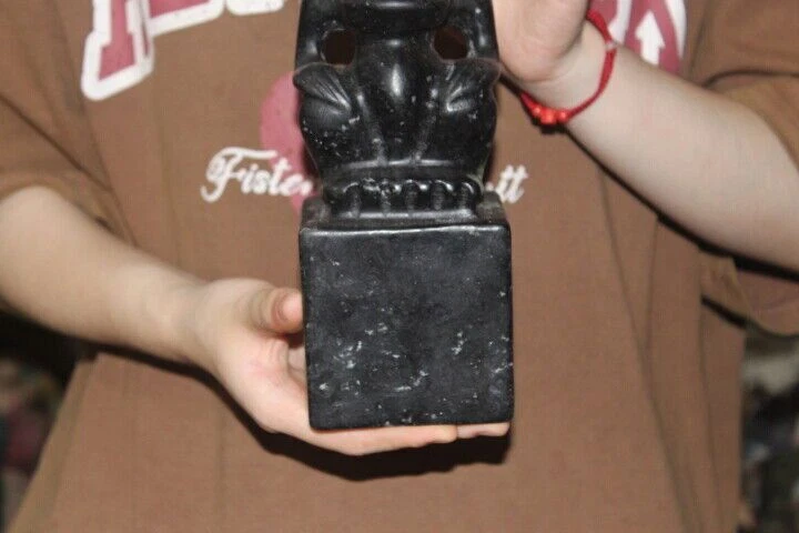 9.6" China Cultura Sanxingdui Antiguo Jade Sacrificio Gente Sello Sello Estatua Foto 3 de 4