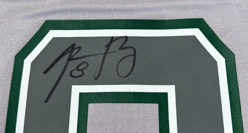 AARON RODGERS SIGNED NEW YORK JETS NIKE JERSEY ATMOSPHERE FASHION GAME GRAY JSA - Image 3 of 4