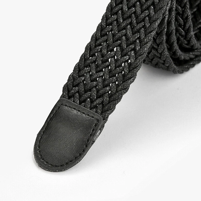 Mujeres Dama Imitación Cuero Trenzado Ajustado Cinturón Tejido Jeans Pantalón Vestido Cintura Foto 3 de 4