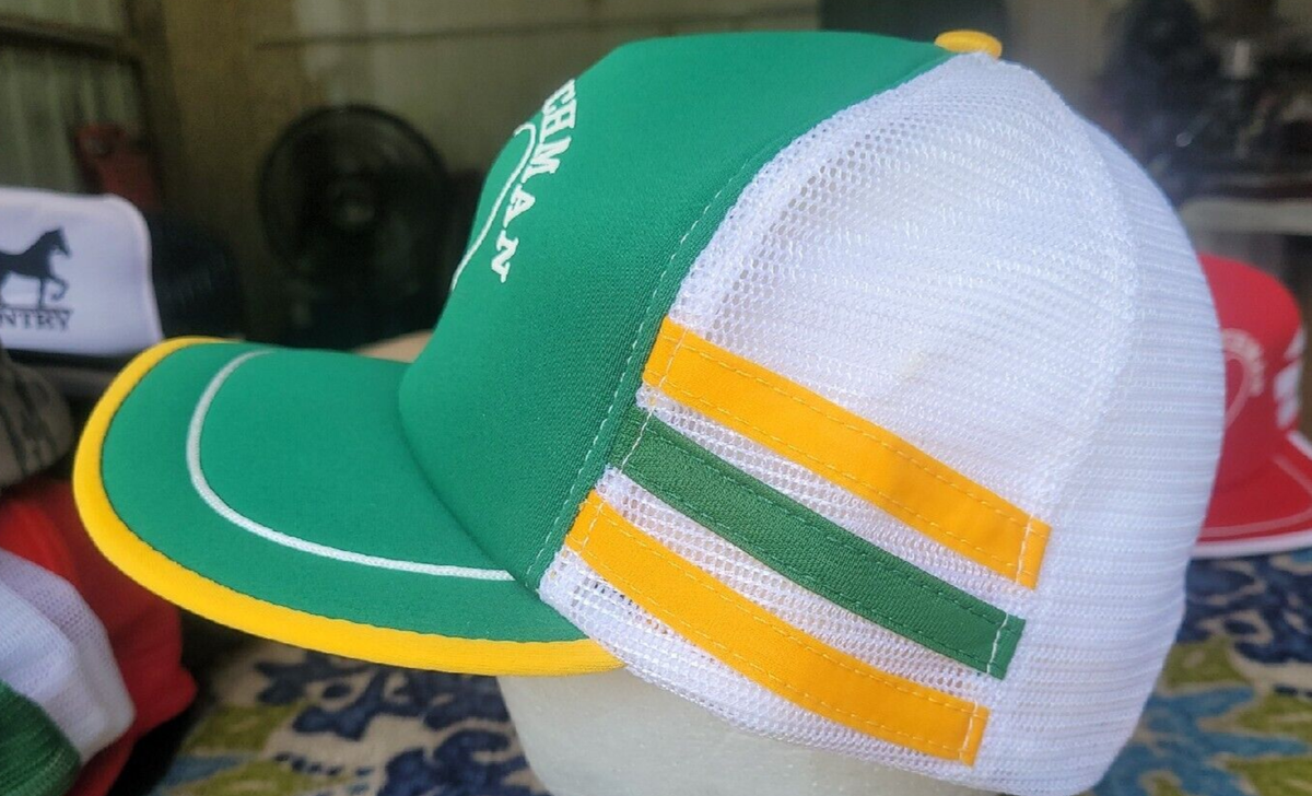 VINTAGE THE DUTCHMAN HEART GREEN/YELLOW TRUCKER MESH SNAPBACK HAT