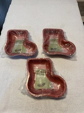 Lot of 3 New Nordic Ware Holiday Stocking Baking Pan 7 Cup Capacity Christmas
