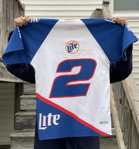 Vintage 1989 Rusty Wallace NASCAR tee Miller Lite M/L Winston Cup Series Jersey - Picture 2 of 10