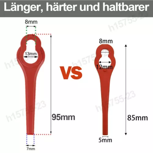 100X Für Ferrex Aldi FAR 20-1 Rasentrimmer Kunststoffklingen 97699 2002706FE220 - Bild 3 von 13