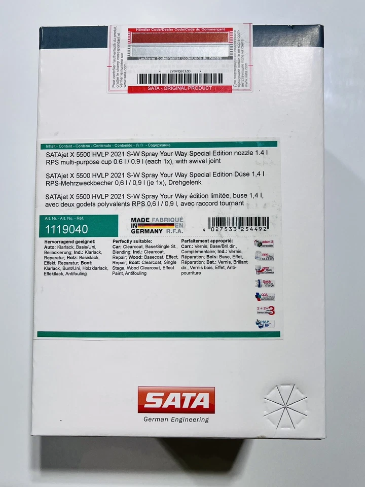 SATAjet X 5500 HVLP 1.4 I Standard Spray Gun W/RPS Cups -Limited Special Edition Foto 3 de 4