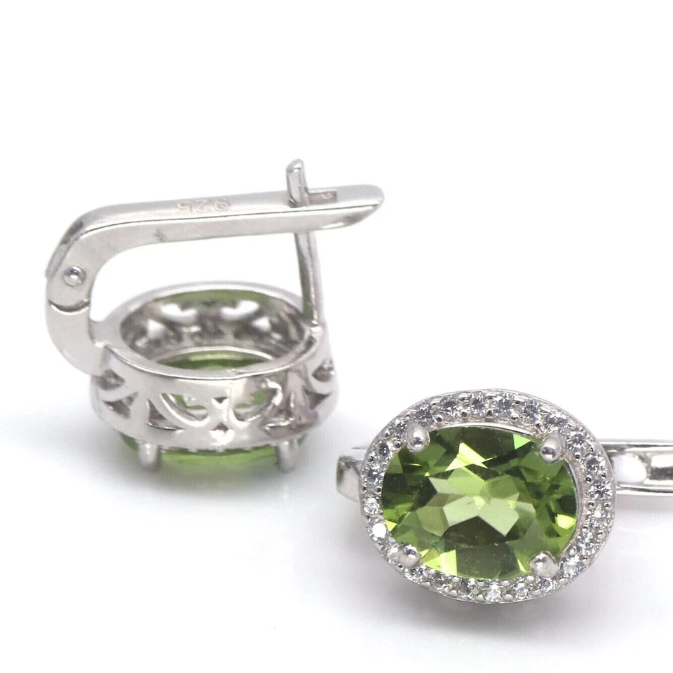 SHOLA Echt Natürlicher Peridot Ohrringe 925 Sterlinsilber E492 - Bild 2 von 4