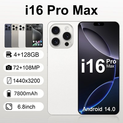 2024 New i16 Pro Max 6.8'' Android Smartphone Unlocked Dual SIM Mobile Phone