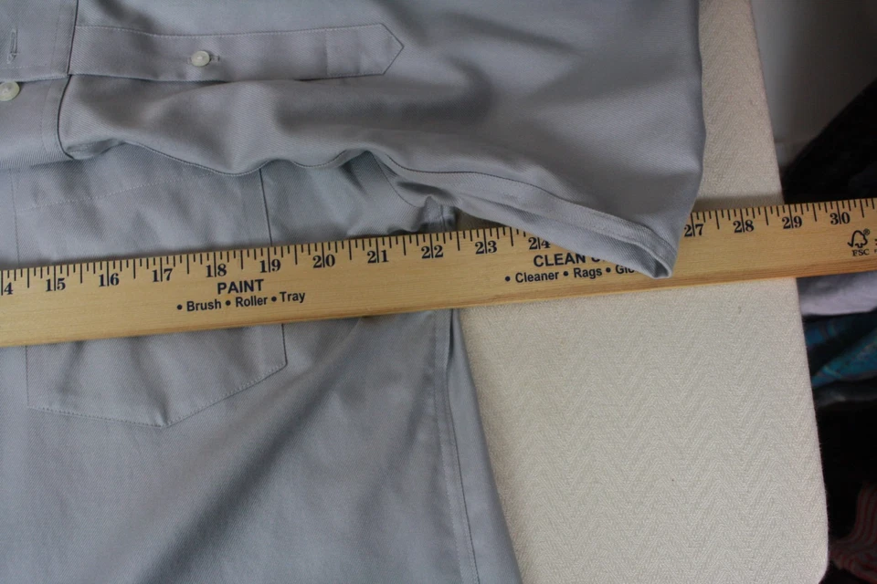 Camisa para hombre PRONTO UOMO de lujo de algodón gris paloma cuello extendido 16,5 34/35 Foto 4 de 4