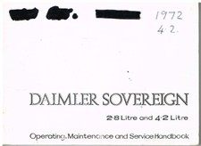 DAIMLER SOVEREIGN SERIES 1 SWB 2.8 4.2 LITRE 1968-72 OWNERS INSTRUCTION HANDBOOK