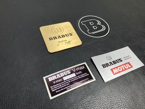 Set Motor Emblem Badge Logo Brabus Style für Mercedes Benz - Set 4 tlg.
