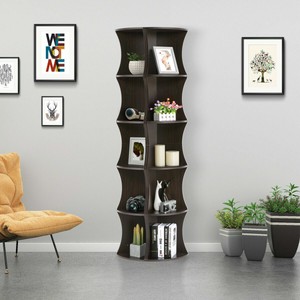 5-Tier-Corner-Ladder-Shelf-Floor-Stand-Shelves-Bookshelf-Home-Bookcase-FreeStand