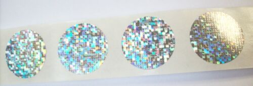 SP20 100 bis 1000 3/4" Rund Funkeln Hologramm Kleber Manipulation Offensichtliche Aufkleber - Bild 2 von 6