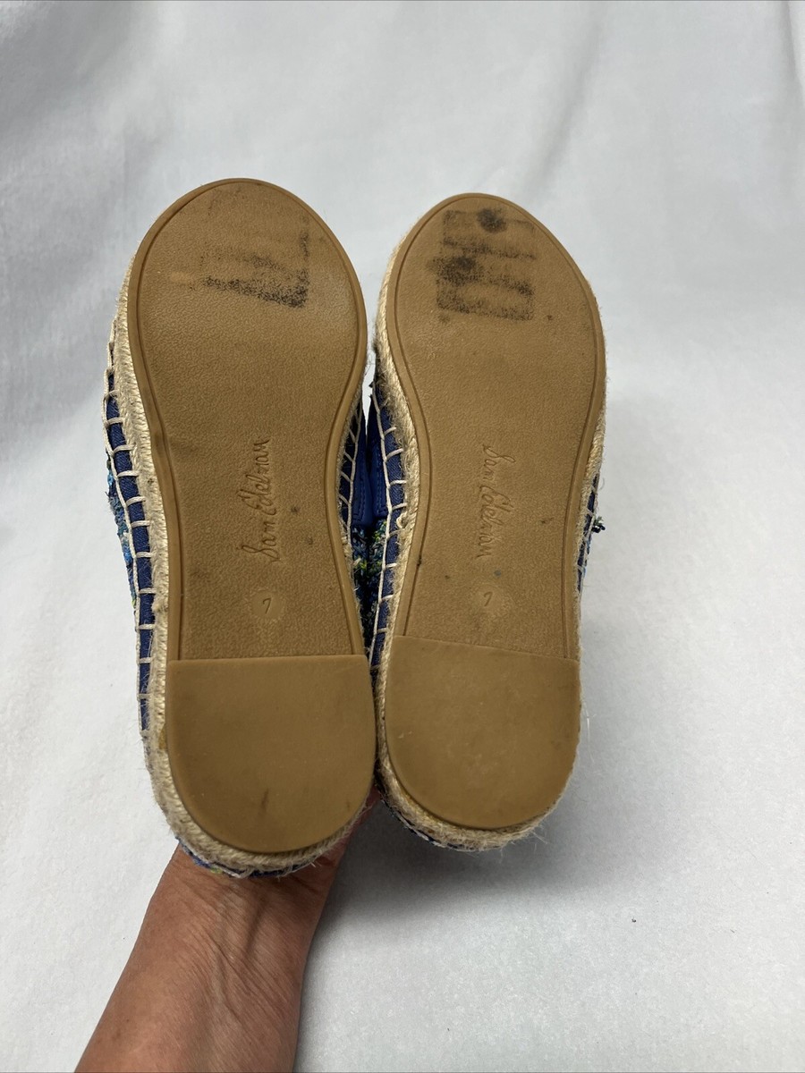 Sam Edelman Khloe Slip On Loafers Flats Blue Woven  display picture 1
