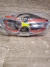 Aqua2ude Glam Swim Goggles Anti-fog Silicone Strap Case Kids 6Yr Up