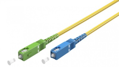 Glasfaserkabel (FTTH), Singlemode (OS2) Yellow, (Simplex),SC-APC/ SC-UPC, 25 m
