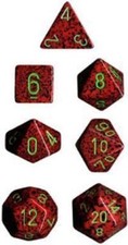Polyhedral 7-Die Chessex Dice Set - Speckled Strawberry CHX 25304