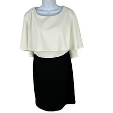 Calvin Klein Womens Black & White Dress Size 6 Polyester Spandex Blend