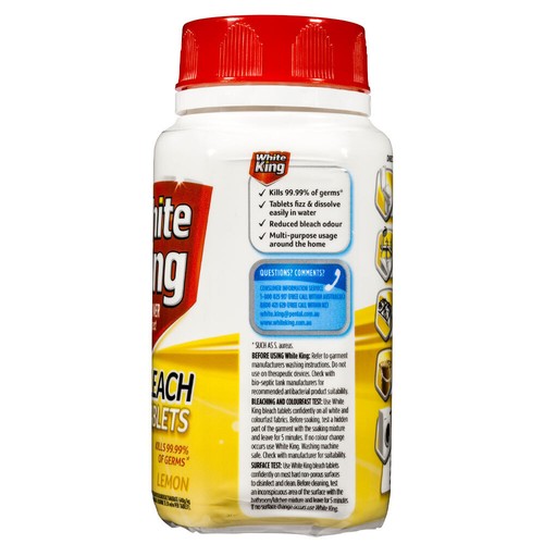 240pc White King Home Multi Purpose Fizzing Bleach Cleaning Tablets Lemon - Picture 5 of 5